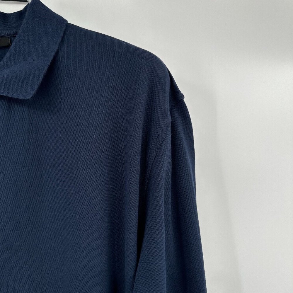 Quince Men's Organic Cotton Long Sleeve Pique Polo Shirt Navy Blue sz S NWT - Picture 2 of 5